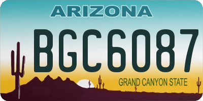 AZ license plate BGC6087
