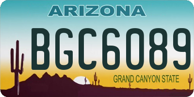 AZ license plate BGC6089