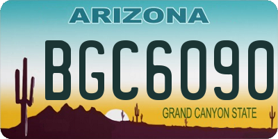 AZ license plate BGC6090
