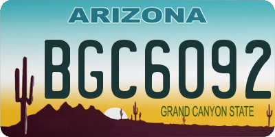 AZ license plate BGC6092