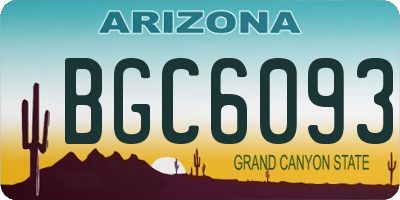 AZ license plate BGC6093