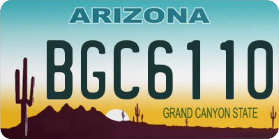 AZ license plate BGC6110