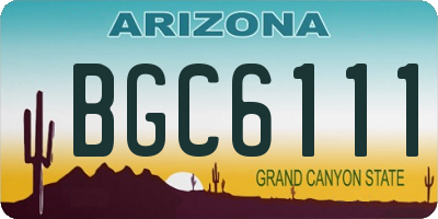 AZ license plate BGC6111