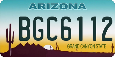AZ license plate BGC6112