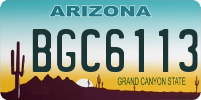 AZ license plate BGC6113