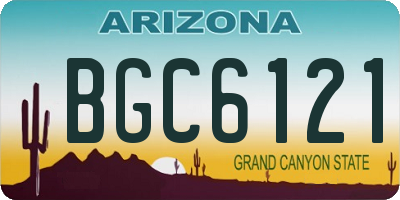 AZ license plate BGC6121