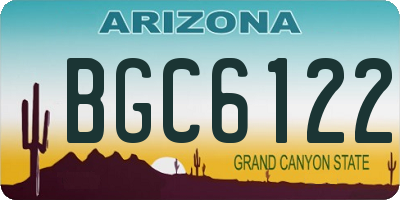 AZ license plate BGC6122