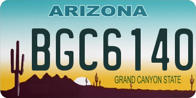 AZ license plate BGC6140
