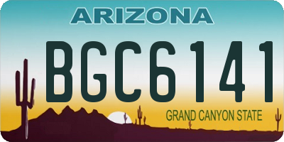AZ license plate BGC6141