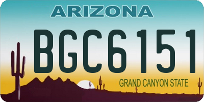 AZ license plate BGC6151
