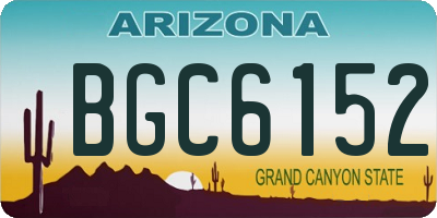 AZ license plate BGC6152
