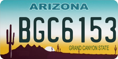 AZ license plate BGC6153