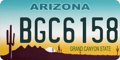 AZ license plate BGC6158
