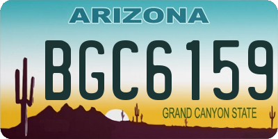 AZ license plate BGC6159
