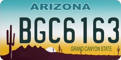 AZ license plate BGC6163