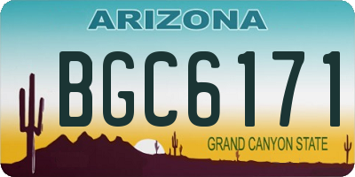 AZ license plate BGC6171
