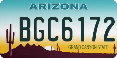 AZ license plate BGC6172