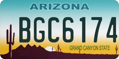 AZ license plate BGC6174