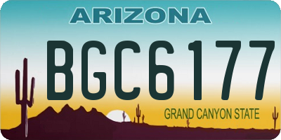 AZ license plate BGC6177