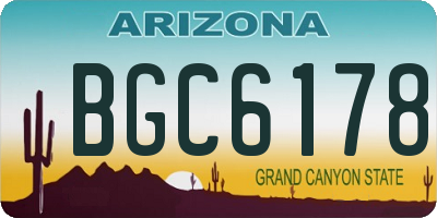 AZ license plate BGC6178
