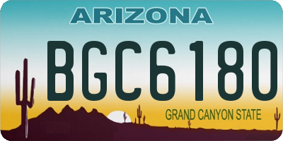 AZ license plate BGC6180