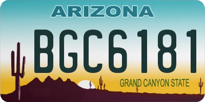 AZ license plate BGC6181