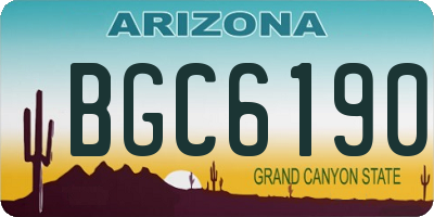 AZ license plate BGC6190