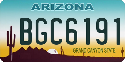 AZ license plate BGC6191