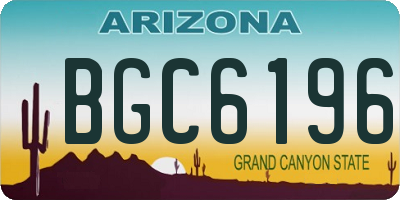 AZ license plate BGC6196