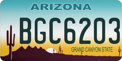 AZ license plate BGC6203