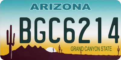 AZ license plate BGC6214