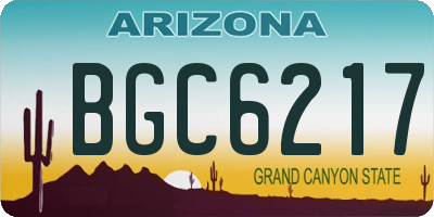 AZ license plate BGC6217