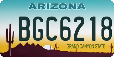 AZ license plate BGC6218