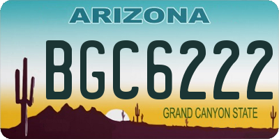 AZ license plate BGC6222