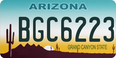 AZ license plate BGC6223