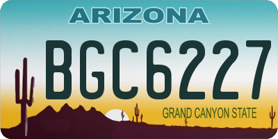 AZ license plate BGC6227