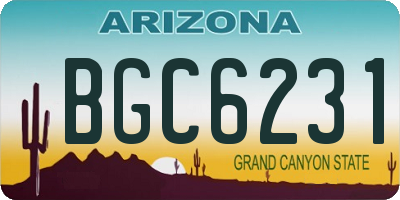 AZ license plate BGC6231