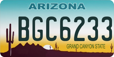 AZ license plate BGC6233