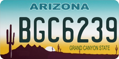 AZ license plate BGC6239