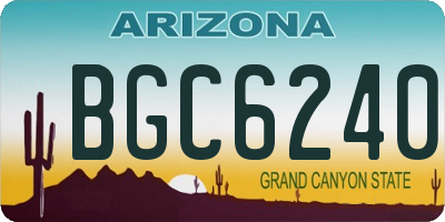 AZ license plate BGC6240