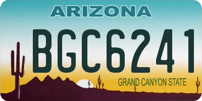 AZ license plate BGC6241