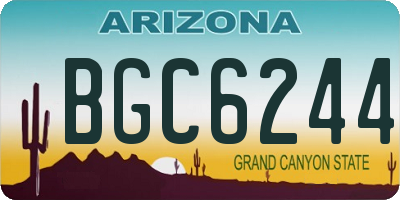 AZ license plate BGC6244