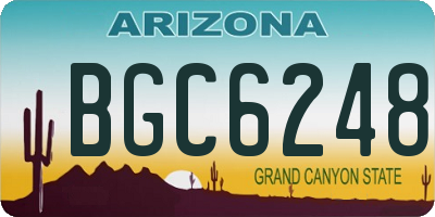 AZ license plate BGC6248