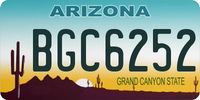AZ license plate BGC6252