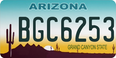 AZ license plate BGC6253