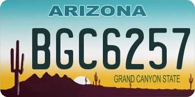 AZ license plate BGC6257