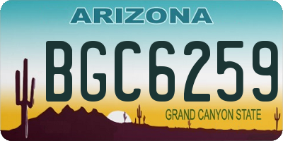 AZ license plate BGC6259