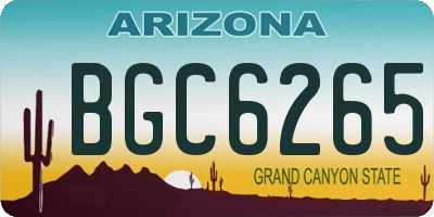 AZ license plate BGC6265