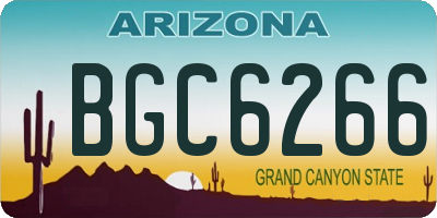 AZ license plate BGC6266