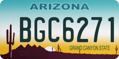 AZ license plate BGC6271
